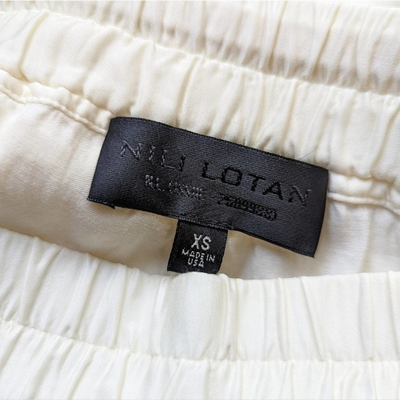 Nili Lotan Safi Ivory Dropped Crop Crotch Drawstring Rayon Pants Size XS - Picture 5 of 8